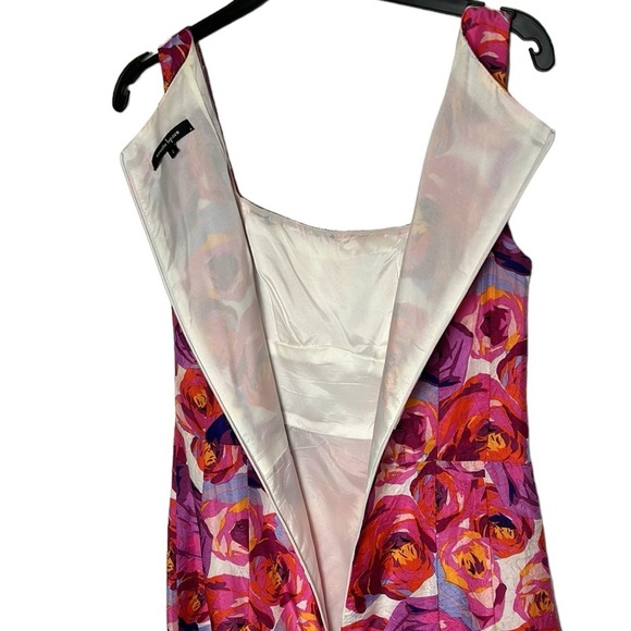 🇺🇸Nanette Lepore Silk floral lined dress .Square neck , ruching ,fit and flare - Picture 11 of 13